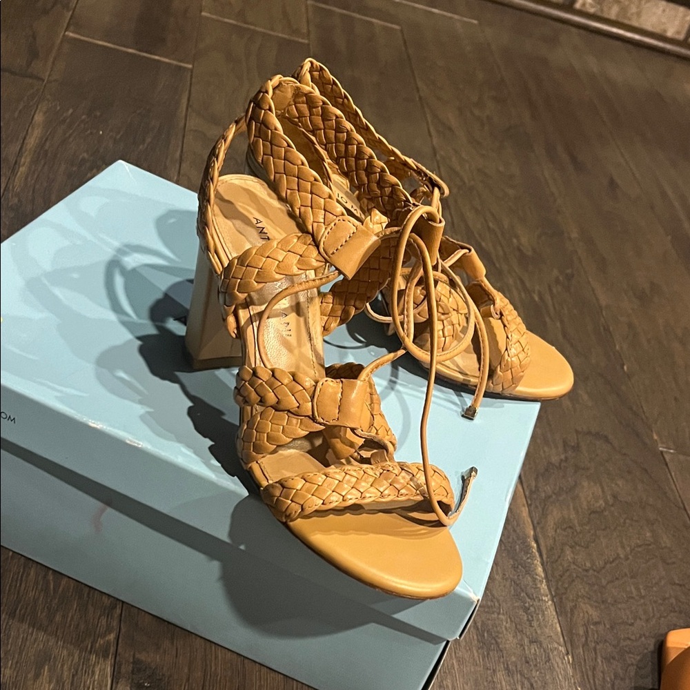 ANTONIO MELANI Tan Braided Sandals